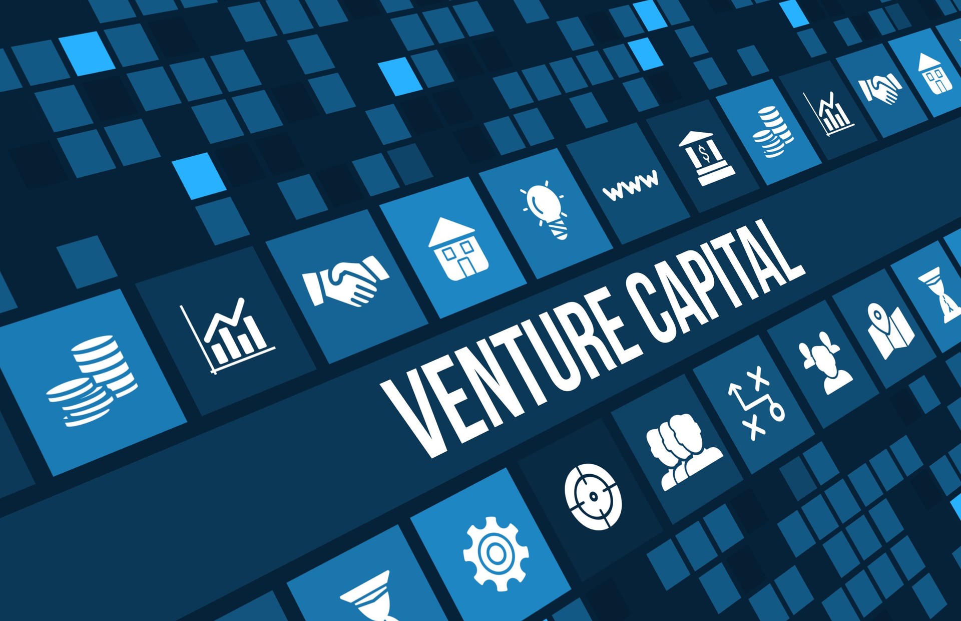 Venture Capital  concept image with business icons and copyspace.
